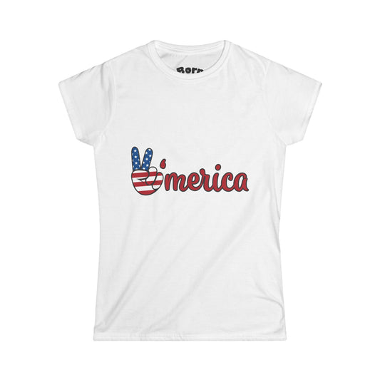 Patriotic Graphic Tee, Vintage Car Lover Shirt, Women's Casual Top, Summer Fest Wear, Unique Gift for Holidays