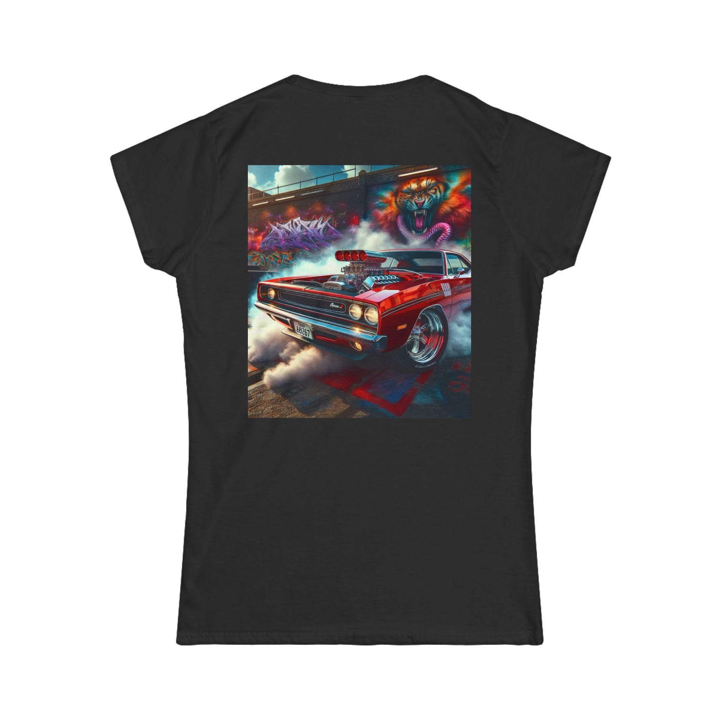 Patriotic Graphic Tee, Vintage Car Lover Shirt, Women's Casual Top, Summer Fest Wear, Unique Gift for Holidays